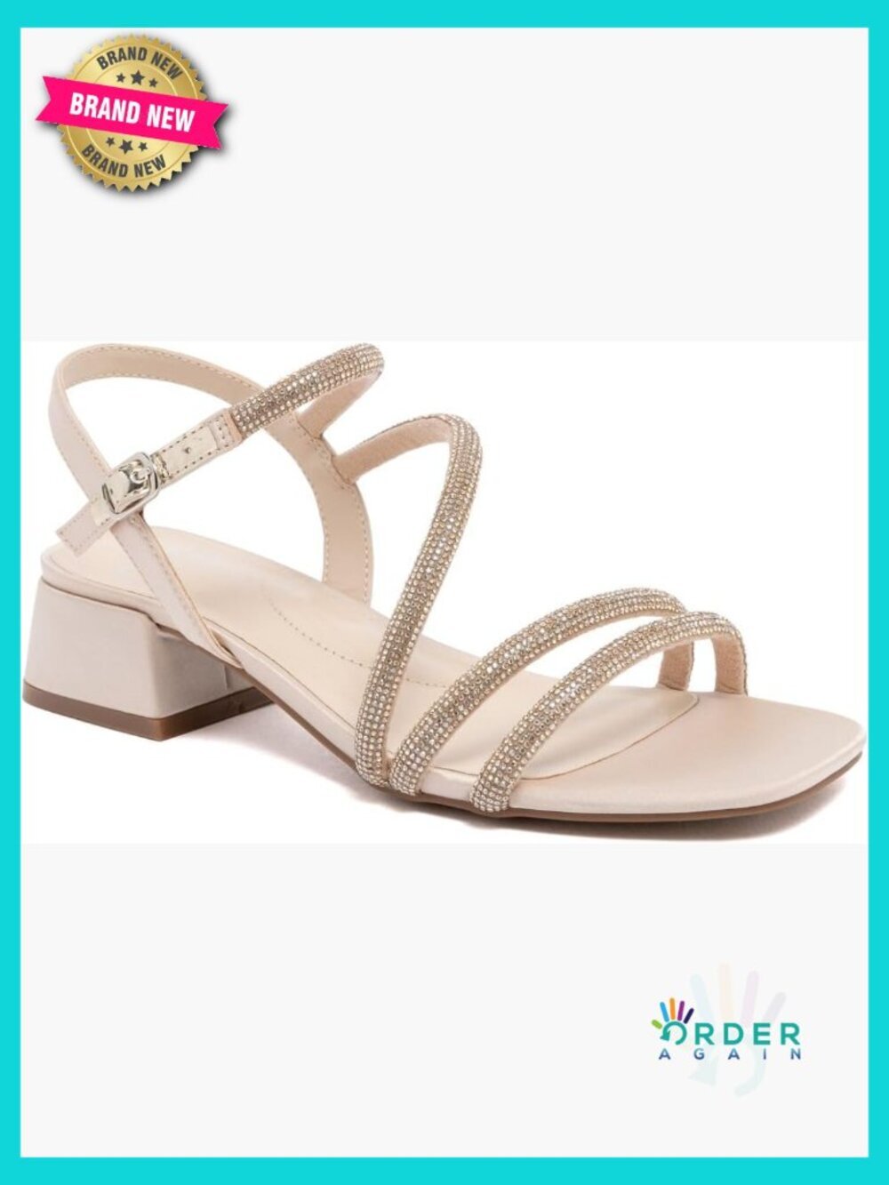 Women's Strappy Dress Sandals Low Block Heel Square Toe Buckle